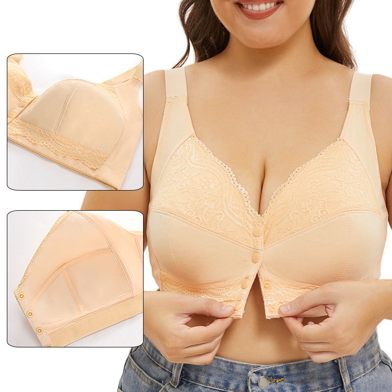 Plunge Bra Push Up - A-G ถ้วยผู้หญิง PLUS ขนาด Bra ปิดด้านหน้า