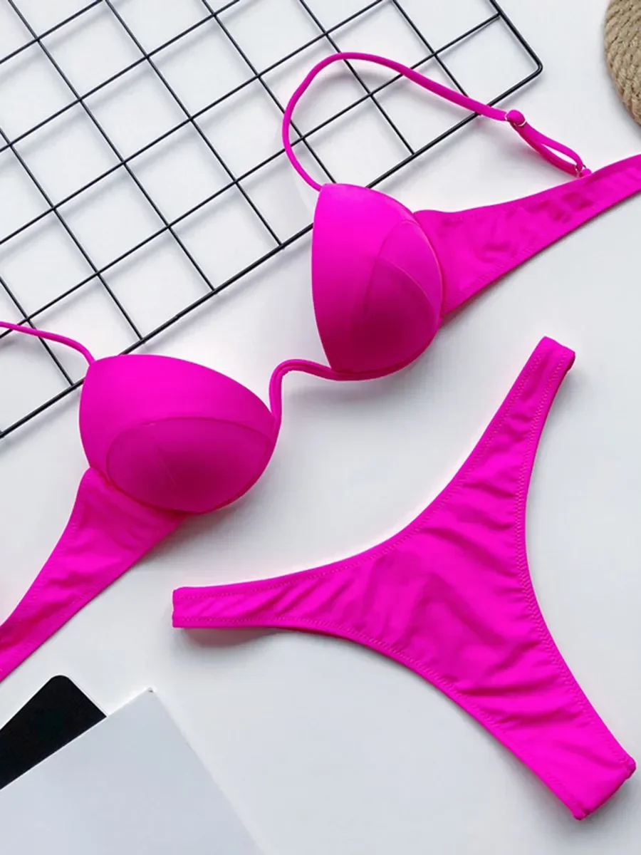 Underwire Bra Padded - เซ็กซี่ V-bar Underwired Bra Cup บิกินี่