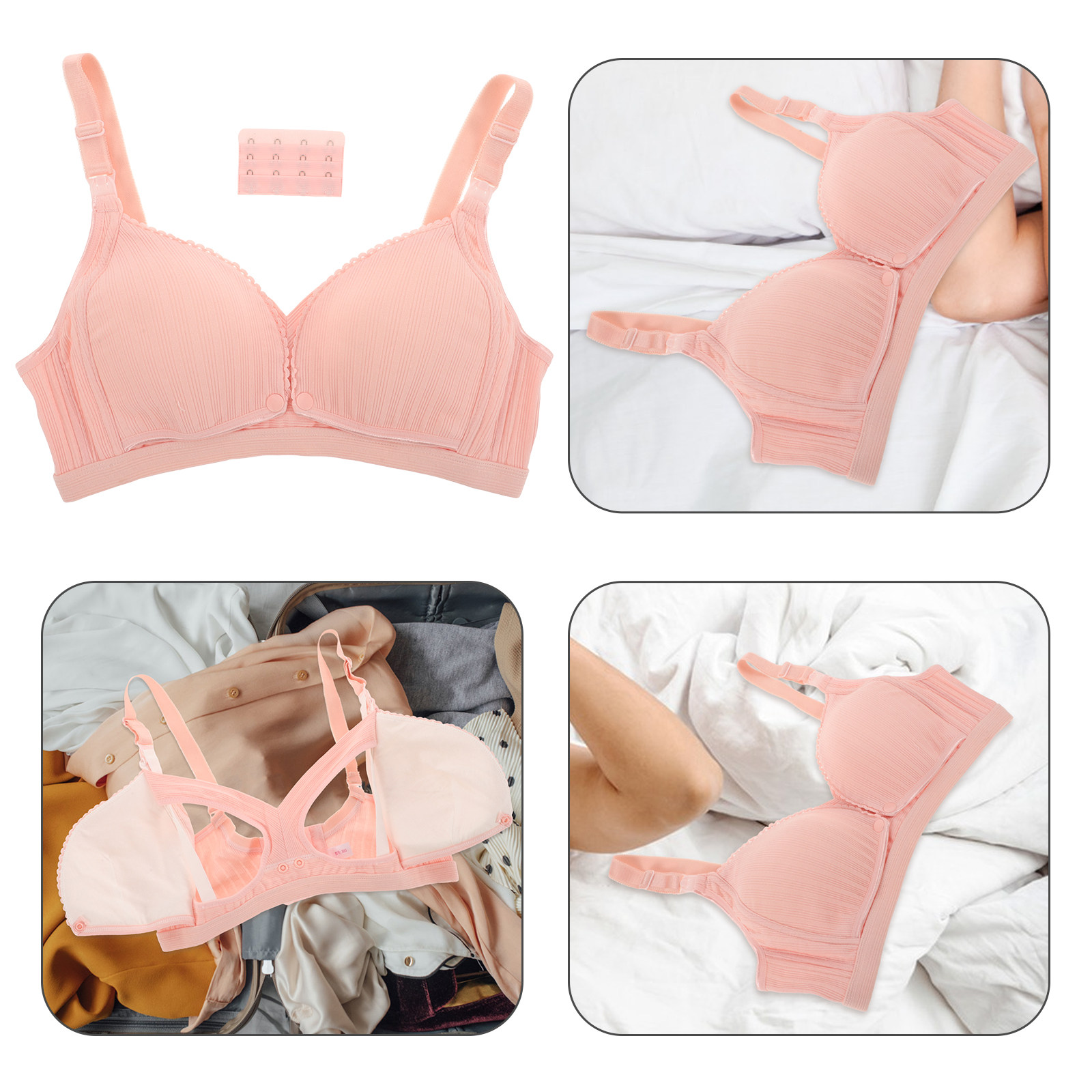 Nursing Bra Clip - เสื้อชั้นในให้นมบุตร สีชมพู ไซส์ 38 85 แบบไร้ตะเข็บ